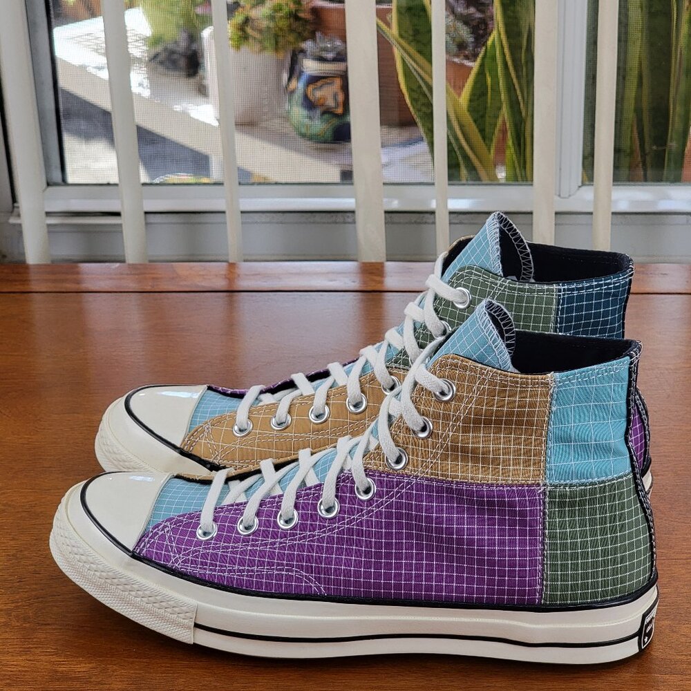 Converse Mens Chuck 70 Hi Quad Ripstop 166317C Dewberry/Iced Coffe/Egret Sze 9.5 - Picture 5 of 13